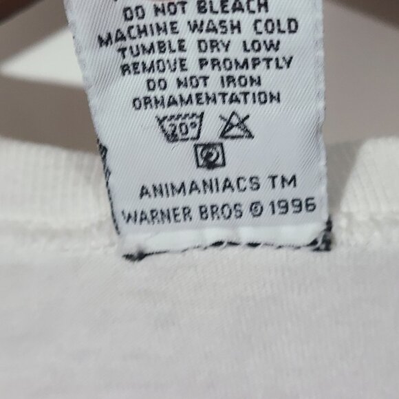 Vintage 1996 Animaniacs Pinky And The Brain Large White Shirt Single Stitch USA - Picture 4 of 6